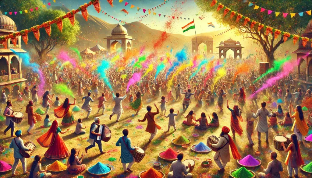 Holi celebration public 