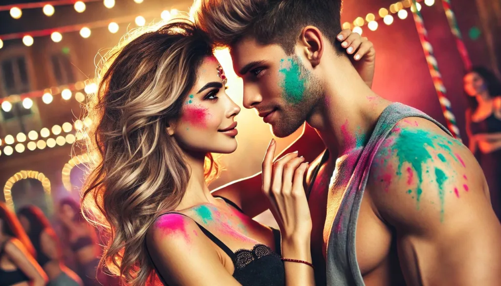 celebrating Holi image