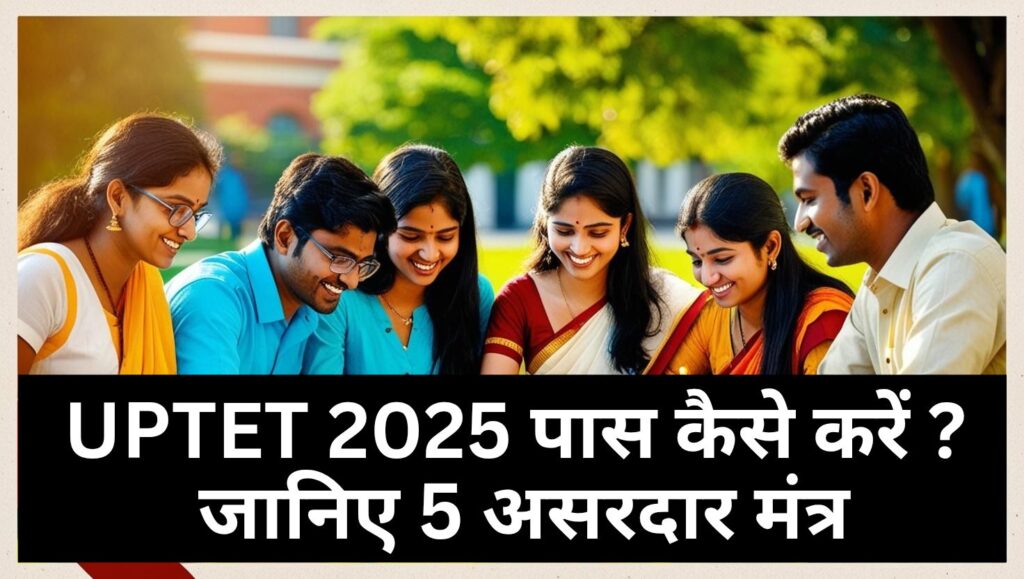 UPTET 2025 की तैयारी करते छात्र और छात्राएं एक साथ पढ़ाई करते हुए