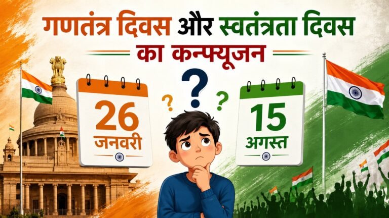 गणतंत्र दिवस और स्वतंत्रता दिवस का कन्फ्यूजनबहुत लोगों को इसमें कन्फ्यूजन होता है, तो चलो एक बार में क्लियर कर देते हैं।