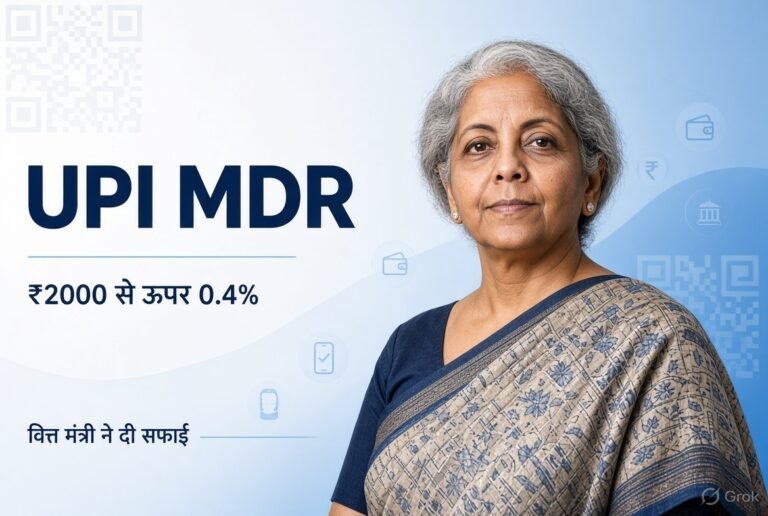 UPI MDR चार्ज: ₹2,000 से ऊपर लेनदेन पर लगेगा 0.4% शुल्क, वित्त मंत्री ने दी सफाई